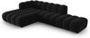Micadoni Modulares Ecksofa offen Lupine 5-Sitzer Links Samtstoff Salvador Schwarz Bild 2