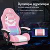 Gaming Stuhl Massage RGB LED Bürostuhl Ergonomisch mit Kopfstütze Lendenkissen Bild 3