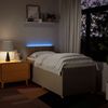 vidaXL Boxspringbett mit Matratze Creme 100x200 cm Stoff 3288896 Bild 5