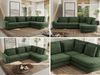 CALENO L-Form Ecksofa 317x225 cm, Massivholz-Rahmen & Wellenfedern, Sitzhöhe 51 cm, modernes Polstersofa rückenecht bezogen & freistehend - Dunkelgrün Schenille grob gewebt - Rechts Seite Bild 2