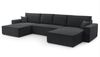 AX LIVING Grau Sofa U mit Schlaffunktion Cedria U Wohnlandschaft 389cm Bild 2