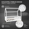 ML-DESIGN Kinderbett Hausbett Spielbett inkl. Lattenrost kreativ Bodenbett für Kinder, Abenteuerbett mit Rausfallschutz Spielbett Kiefer Weiß Himmelbett Bild 3