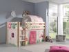Spielbett Pino mit Textilset Vorhang, Tunnel und 3 Taschen "Spring", Kiefer massiv natur Bild 2