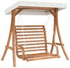 vidaXL Hollywoodschaukel mit Dach Massivholz Fichte mit Teak-Finish 3200627 Bild 2