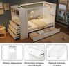 Novelux Kinderbett 90x200 mit Stauraum und Fallschutz – Einzelbett aus Kiefernholz/MDF in Weiß/Natur, 5 Schubladen, Schrank, ohne Matratze, FSC-Holz Bild 4