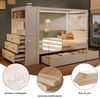Novelux Kinderbett 90x200 mit Stauraum und Fallschutz – Einzelbett aus Kiefernholz/MDF in Weiß/Natur, 5 Schubladen, Schrank, ohne Matratze, FSC-Holz Bild 5