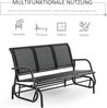 Schaukelbank 3-Sitzer 147x75x85 cm, Metallgestell, atmungsaktives Netz, schwarz Bild 5