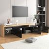 TV-Lowboard MDF/Glas mit LED-Lichtstreifen & Glasböden, 197,5x39x42 cm, Natur/Schwarz Bild 4
