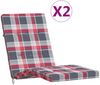 vidaXL '361997' Liegestuhl-Auflagen 2 Stk. Oxford-Gewebe, rot Karomuster, 180 x 55 x 7 cm Bild 3