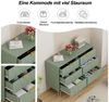 UEV Kommode mit 6 Schubladen, Sideboard für Wohnzimmer Schlafzimmer (Highboard, Sideboard mit Schubladen, Schmal kommode, 100 x 34 x 73 cm Mehrzweckschrank), Küchenschrank Buffet TV Board Schrank mit Füße Aufbewahrungsschrank Bild 4