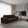 Wohnero24 Modernes Sofa MARVIN 233 x 104 cm – Hochwertiger, gemütlicher Cordstoff – Schlaffunktion 185 x 155 cm – Farbe: Dunkelbraun Bild 2