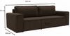 Wohnero24 Modernes Sofa MARVIN 233 x 104 cm – Hochwertiger, gemütlicher Cordstoff – Schlaffunktion 185 x 155 cm – Farbe: Dunkelbraun Bild 4