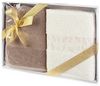 Eurofirany Handtuch Set Eleganter 2er Set Handtuch und Badetuch, Baumwolle, Gingko Muster, Bordüre, im Box verpackt Bild 2