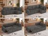 Eckcouch NESSARO COR L mit Schlaffunktion, L-förmiges Sofa mit DL-System, Bettkasten, Bonellfederkern, Sofa mit Stauraum - Grau Cord - Rechts Seite Bild 2