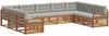 vidaXL Outdoor-Sofagarnitur mit Kissen 9 pcs Natürlich und Hellgrau 3374131 Bild 2