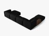 Micadoni Panorama-Ecksofa Martina 5-Sitzer Links Strukturierter Stoff Schwarz Bild 3