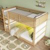 Flieks Etagenbett, LED Hochbett Kinderbett 90x200 cm mit Ablage, Leiter, oberem Lattenrost Bild 3