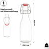CEPEWA Isolierflasche Bügelflasche 6er Set eckig 6,5x20cm 250ml Glas Metall Dichtung Bild 2