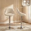 CLP 2er Set Barhocker Milet Kunstleder höhenverstellbar drehbar mit Rückenlehnen,creme Metall in Chromoptik Bild 2