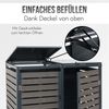 2er Mülltonnenverkleidung HWC-K14, Mülltonnenbox Mülltonnenabdeckung, 119x134x84cm WPC Metall 78kg ~ Teak-Optik Bild 3