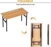 Klappbarer Computertisch 100x60x75cm Teak Schwarz Bild 4