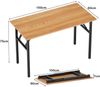 Klappbarer Computertisch 100x60x75cm Teak Schwarz Bild 2