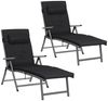 SONGMICS Gartenliege, 2 St, Sonnenliege,6cm Dicker Matratze,Aluminium,atmungsaktiv Bild 5