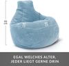 Green Bean® Sitzsack mit Rückenlehne 80x80x90cm - Gaming Chair mit 230L Füllung Cordstoff - Bean Bag Bodenkissen Lounge Sitzhocker Relax-Sessel Gamer Gamingstuhl Hellblau Bild 4