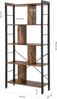 Vasagle Bücherregal, Büroregal, Raumteiler mit 4 Ebenen, Standregal im Industrie-Design, Wohnzimmer, Büro, Arbeitszimmer, viel Stauplatz, groß, stabil, einfacher Aufbau, Vintage von Songmics LBC12BX Bild 5