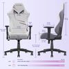 Ergonomischer Gaming-Stuhl Stoff für Erwachsene,Bürostuhl Rennsport hohe Rückenlehne Gaming-Stuhl Stoff höhenverstellbar für Teens Gaming-Stuhl mit Kopfstütze und Lendenunterstützung für Frauen,Stoff,Weiß und Lila, Bild 4