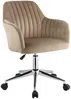 Vente-unique - Bürostuhl höhenverstellbar - Samt - Beige - ELEANA Bild 4