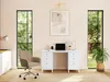 Vente-unique - Bürostuhl höhenverstellbar - Samt - Beige - ELEANA Bild 3