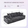 Flieks 2-Sitzer-Sofa mit beidseitigen Taschen & Getränkehaltern, modular als Schlafsofa nutzbar, Corduroy, Dunkelgrau Bild 4