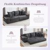Flieks 2-Sitzer-Sofa mit beidseitigen Taschen & Getränkehaltern, modular als Schlafsofa nutzbar, Corduroy, Dunkelgrau Bild 5