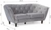 Sofa Designersofa CHARLOTTE 2-Sitzer in Stoff Matt Velvet Braun Bild 2