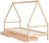 vidaXL Kinderbett mit Schubladen 90x200 cm Massivholz Kiefer 834468 Bild 4