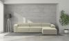 Dmora Sofa mit Halbinsel Asvaldo, modulares 4-Sitzer-Sofa mit rechter Halbinsel, Stoffsofa, 100 % Made in Italy, 340 x 170 x 70 cm, Beige Bild 2