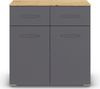 rauch Aditio Box, Kommode, 2-türig, 2 Schubladen, mit Softclose-Funktion, Farbe Grau metallic/Eiche Artisan, BxHxT 80x81x42cm Bild 2