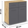 rauch Aditio Box, Kommode, 2-türig, 2 Schubladen, mit Softclose-Funktion, Farbe Grau metallic/Eiche Artisan, BxHxT 80x81x42cm Bild 4