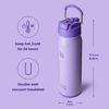 Edelstahl Trinkflasche 24oz mit Strohhalm Pillenfach Outdoor Violett Bild 5