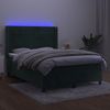 vidaXL Boxspringbett mit Matratze & LED Dunkelgrün 140x190 cm Samt 3139562 Bild 2