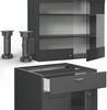 Singleküche Fame-Line Anthrazit-Gold Landhaus 140 cm ohne Arbeitsplatte Vicco Bild 4