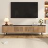 Merax 190cm TV-Schrank, TV-Ständer, TV-Paneel, niedrigerer TV-Ständer, Eichenholzfarbe Bild 5