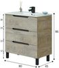 Dmora Badezimmermöbel Dianmu, Badezimmerschrank, Mehrzweckschrank, Hängeschrank mit Spiegel, 80x45 h86 cm, Anthrazit und Eiche Bild 3