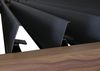Pergola HWC-L46 mit Seitenwand, Lamellen-Pavillon Rollo, 10cm-Alu-Gestell, sturmfest 3x3m ~ Gestell Holzoptik, anthrazit Bild 5