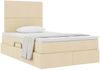 vidaXL Aufbewahrungsbett mit Matratze Creme 120 x 200 cm Polyester 3371713 Bild 3