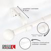 Deco-Raum® Deco-Raum Gardinenstange ausziehbar Flexa Weiß Endstück Kugel 16/19mm | Länge: 160-300cm | Material: Metall | Farbe: Weiß Bild 2