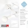Deco-Raum® Deco-Raum Gardinenstange ausziehbar Flexa Weiß Endstück Kugel 16/19mm | Länge: 160-300cm | Material: Metall | Farbe: Weiß Bild 3