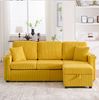 Sofa aus Corduroy mit LED & USB-Anschluss, 194 x 127 x 81 cm, Senfgelb Bild 5