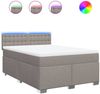 vidaXL Boxspringbett mit Matratze Taupe 160x200 cm Stoff 3288257 Bild 2